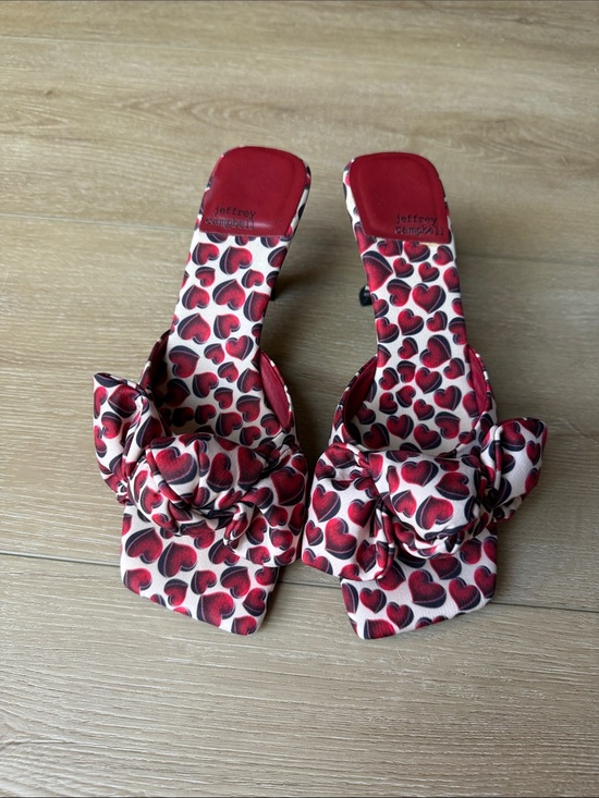 Jeffrey Campbell Shoes - Jeffrey Campbell Red and Cream Heels with Animal Print